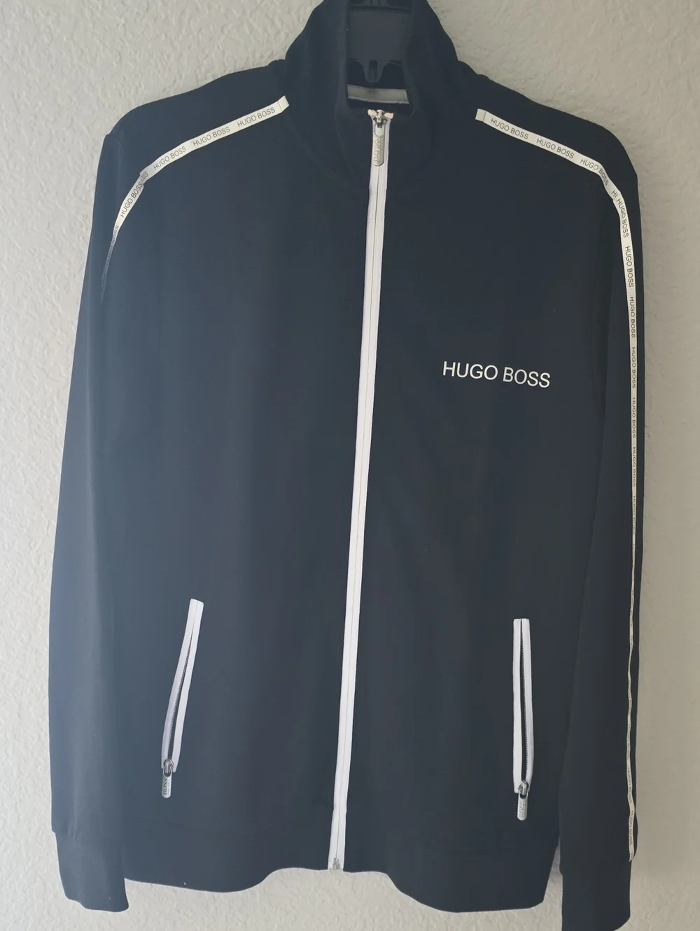Hugo Boss Black Track Jacket Set  with White Trim, Sz S